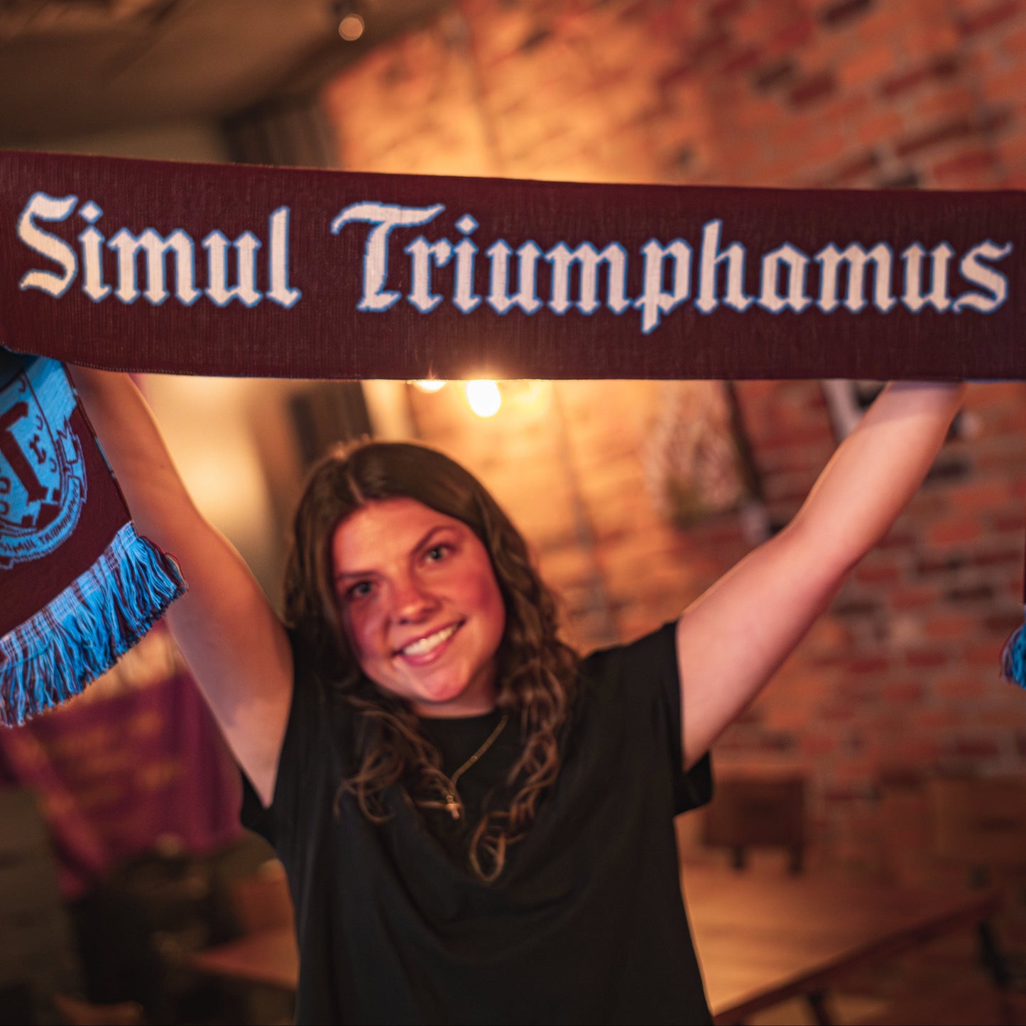 Triumph Claret and Blue Bar Scarf