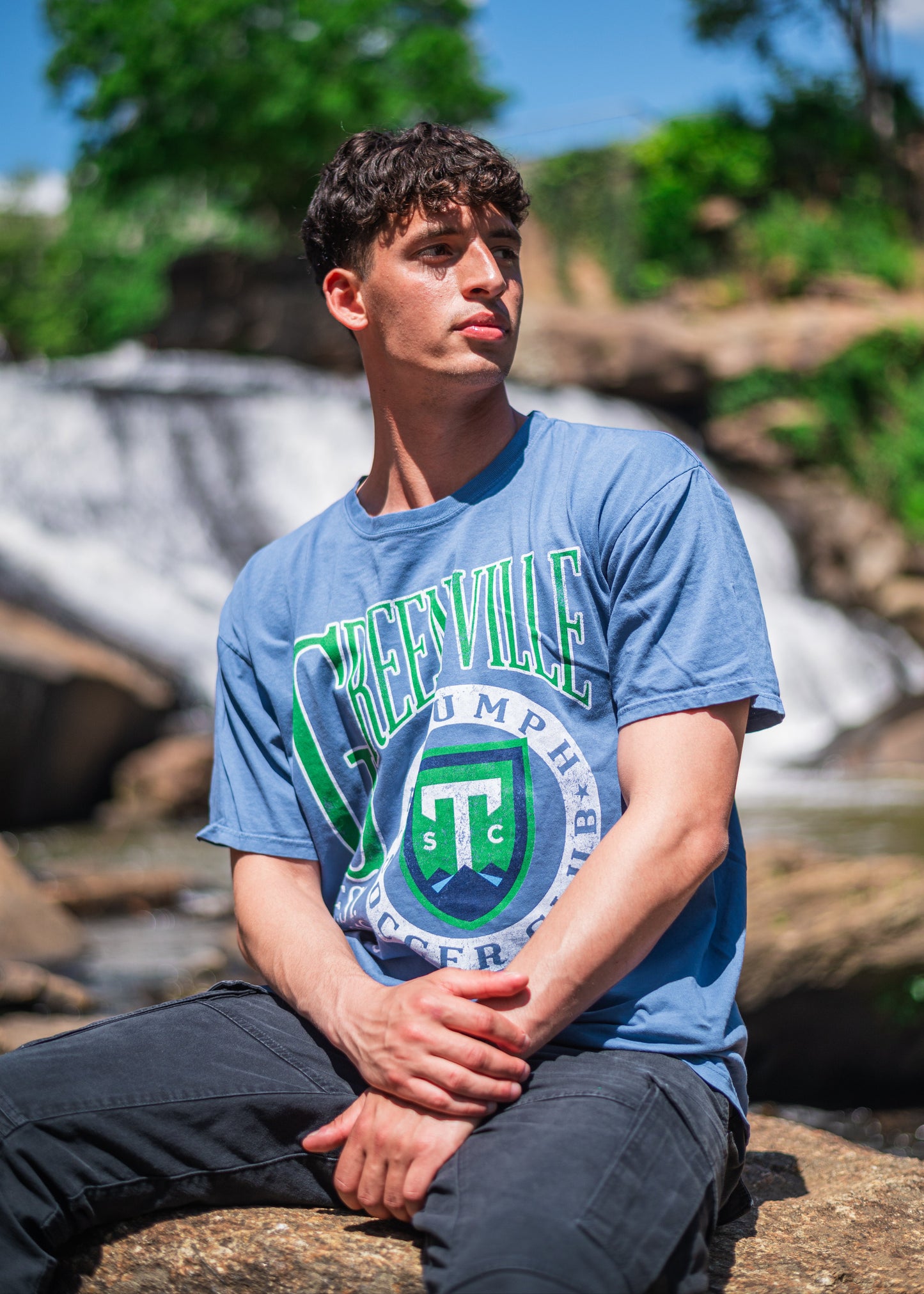 Triumph Retro Navy Tee