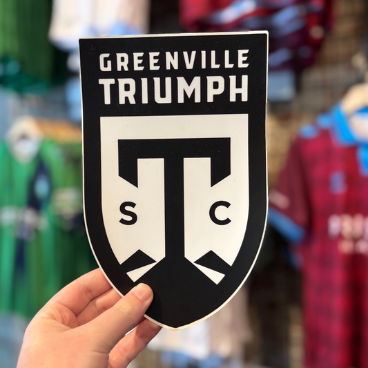 Jumbo Black-and-White Triumph Crest Sticker