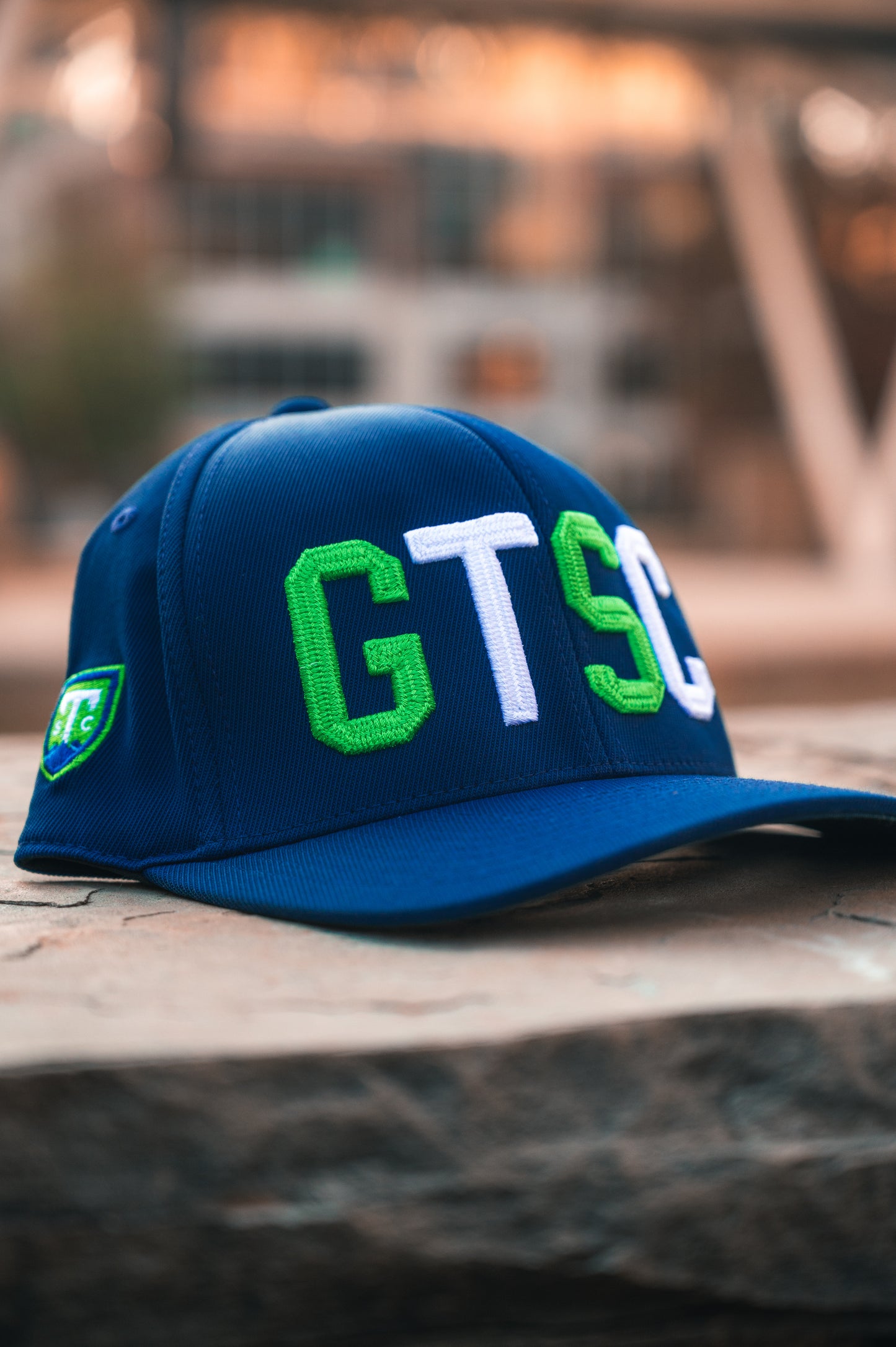 G-Fore GTSC Stretch Twill Snapback - Green and White on Navy
