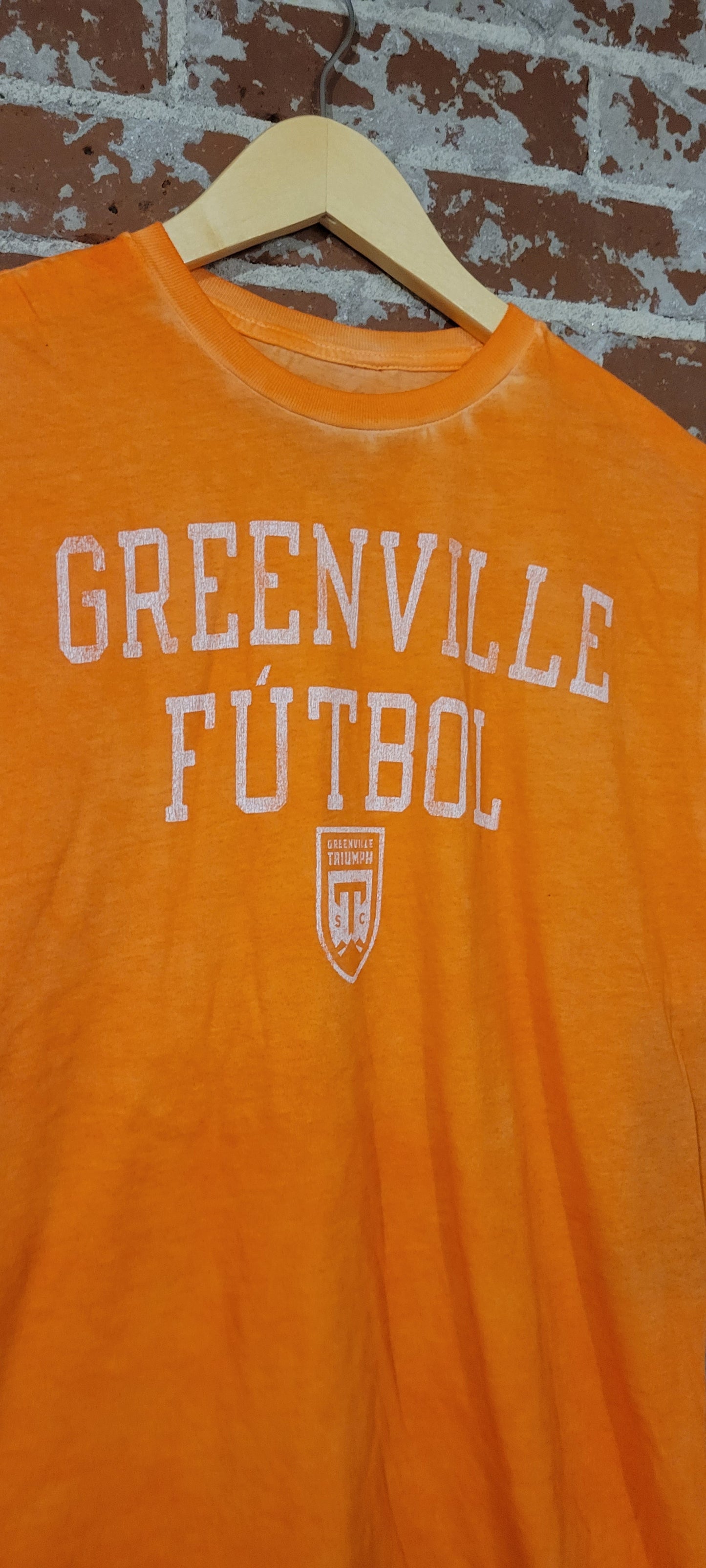 Greenville Futbol Stacked Tee, Orange