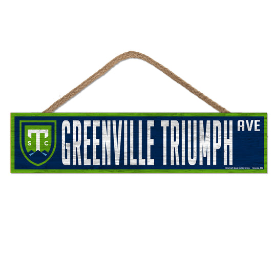 Triumph 4x17 Wood Sign with Rope