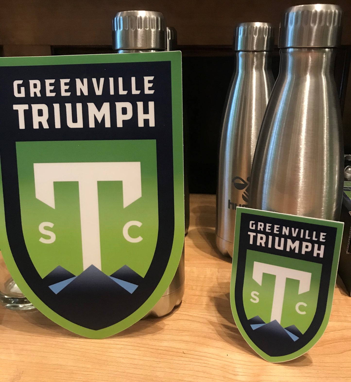 Jumbo Full-Color Greenville Triumph Crest Stickers